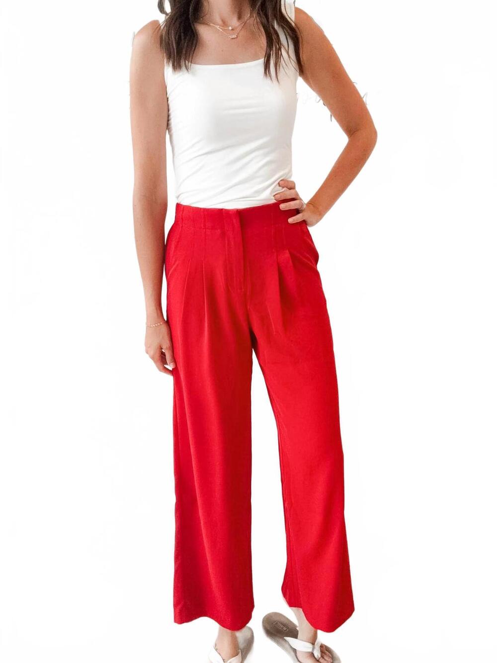 NEW SKIES ARE BLUE ginnie luxe wide leg pants in red